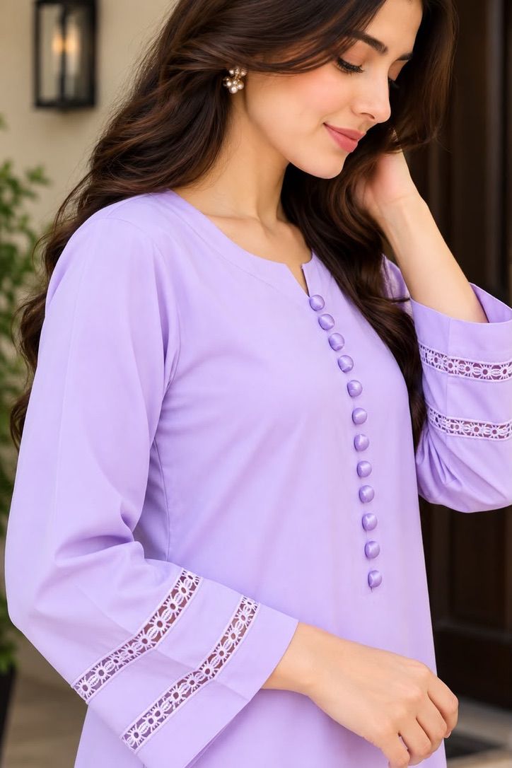 Libas Ethnic | Lavender Grace – Elegant Pastel Lavender Georgette 2-Piece Suit