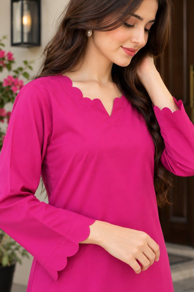 Libas Ethnic | Rosé Charm – Elegant Hot Pink Georgette 2-Piece Suit