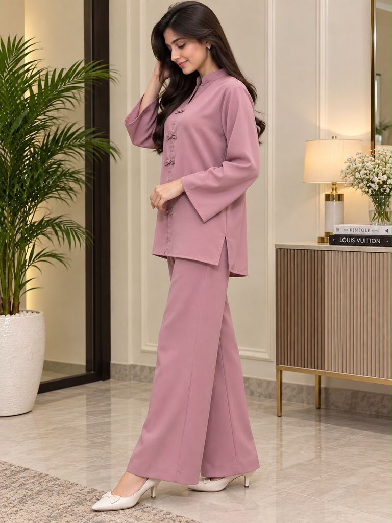 Libas Ethnic | Rosé Serenity – Elegant Dusty Rose Georgette 2-Piece Set