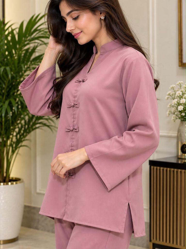 Libas Ethnic | Rosé Serenity – Elegant Dusty Rose Georgette 2-Piece Set