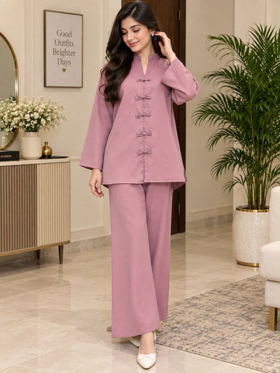 Libas Ethnic | Rosé Serenity – Elegant Dusty Rose Georgette 2-Piece Set